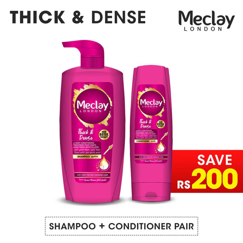 Meclay London Thick & Dense Shampoo 660ml + Free Conditioner Pair Box