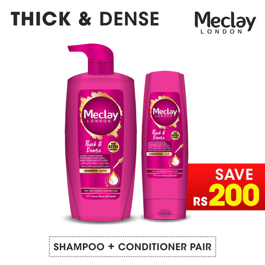Meclay London Thick & Dense Shampoo 660ml + Free Conditioner Pair Box